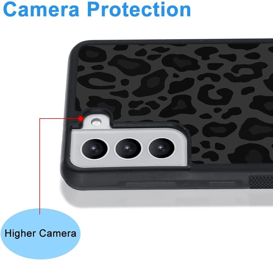 KANGHAR Case Compatible with Galaxy S22,Black Leopard Design,Tire Texture Non-Slip +Shockproof Rugged TPU Protective Case for Samsung Galaxy S22 6.1 Inch (2021) Leopard Pattern  KANGHAR   