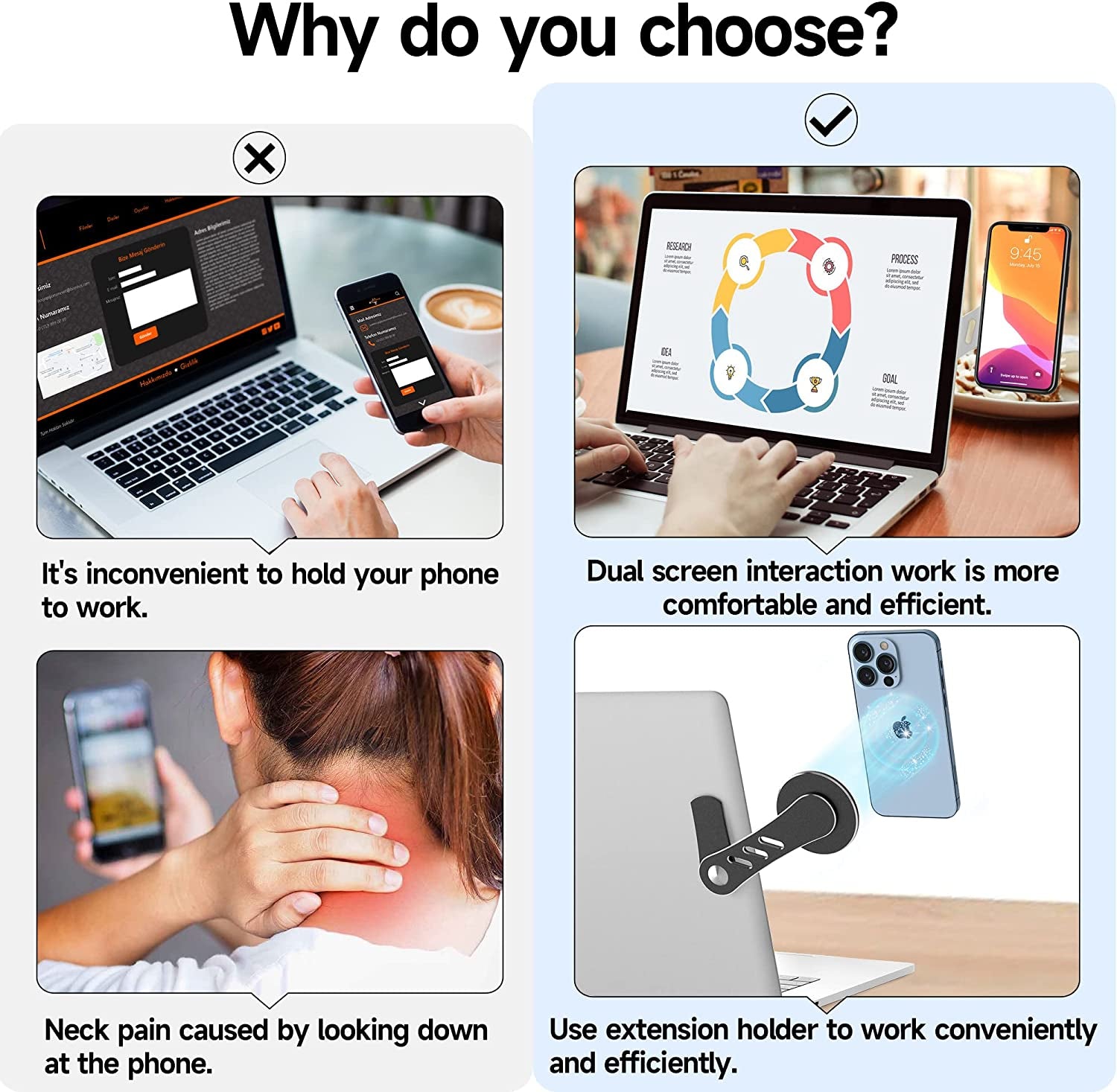 EDC Magnetic Phone Holder, Laptop or Desktop Monitor Side Mount Phone Mount, Foldable Slim Portable Laptop Mount for 14/14 Plus/14 Pro/14 Pro Max and 13/12 Series Magsafe Case & All Phones, Black  EDC-BFYOU   