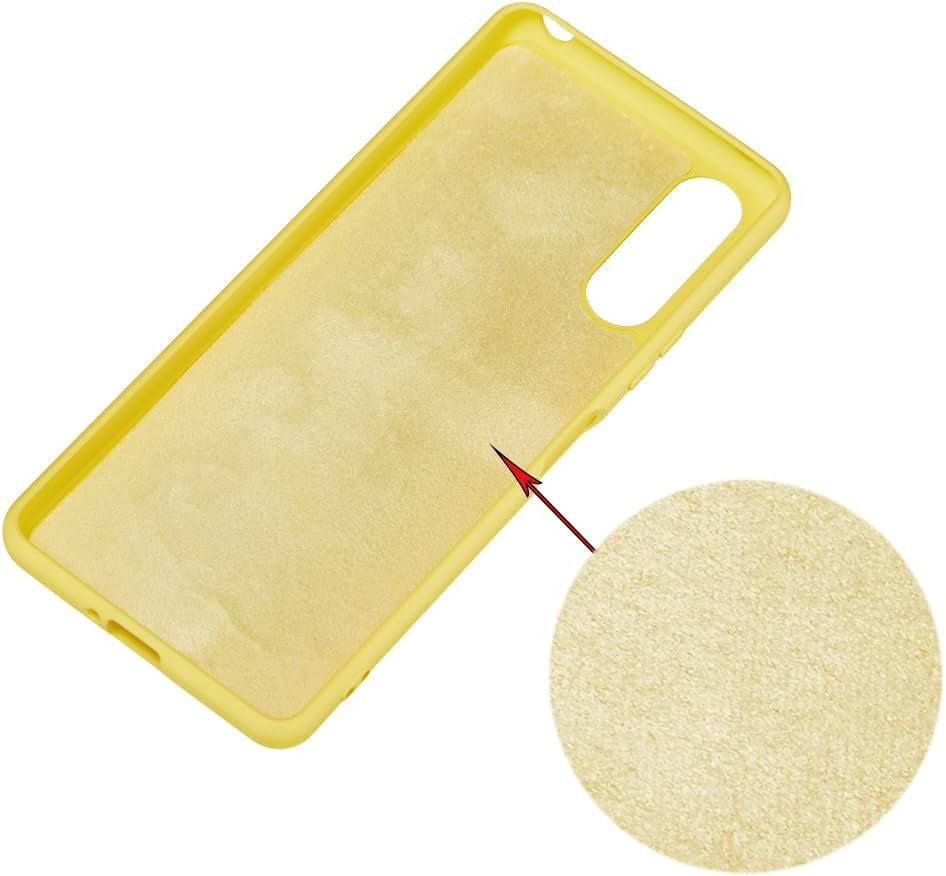Case for Sony Xperia 10 II, Liquid Silicone Protective Phone Case for Sony Xperia 10 II with Silicone Lanyard, Slim Thin Soft Shockproof Cover for Sony Xperia 10 II Silicone Case Yellow  Generic   