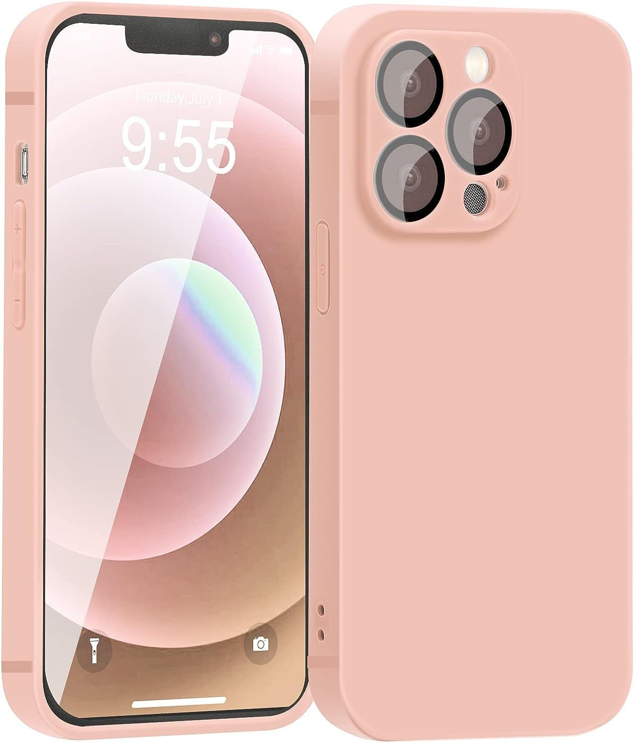 YZR Silicone Case for Iphone 12 Pro Max Case 6.7 Inch, Individual Protection for Each Lens, Liquid Silicone Phone Case with Microfiber Lining (Hawthorn Red)  YZR Light Pink  