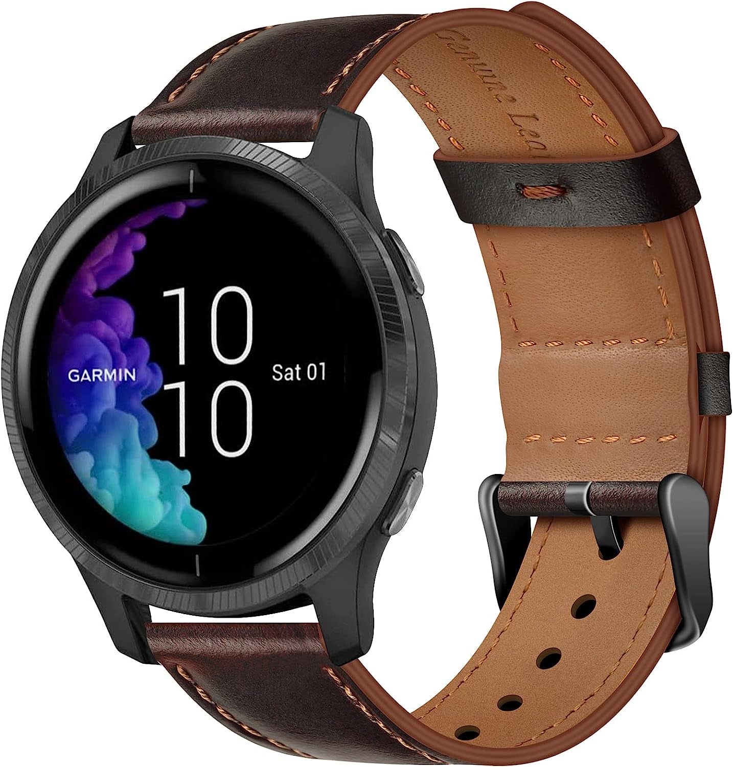 Wanme Bands for Garmin Venu / Venu 2 plus / Venu Sq Watch Band Women Men, 20Mm Leather Replacement Wristband Strap for Garmin Vivomove Sport, Vivoactive 3 / 3 Music, Forerunner 645 / 245 Music Smart Watch  Wanme Vintage Brown  