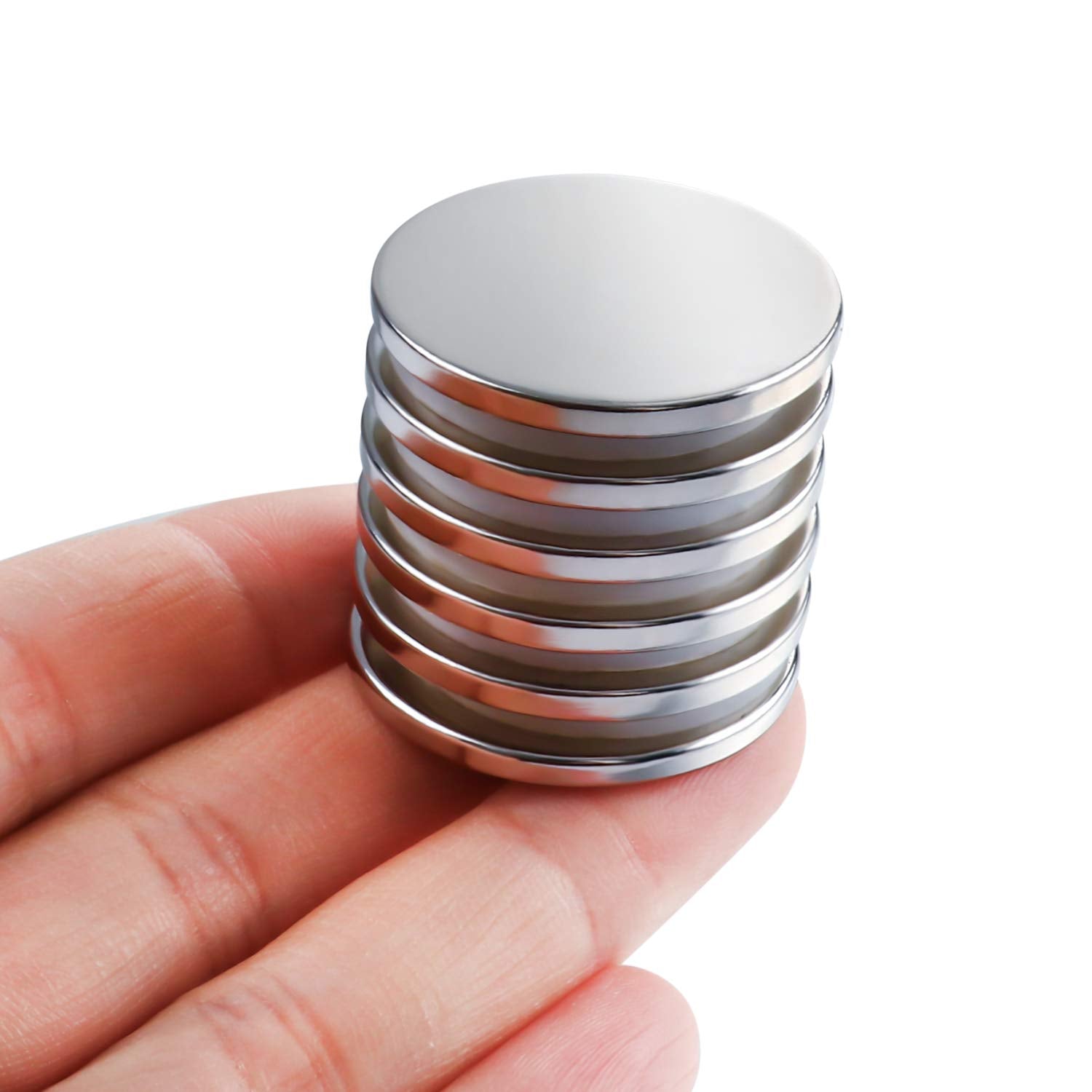 DIYMAG Powerful Neodymium Disc Magnets with Double-Sided Adhesive, Strong Permanent Rare Earth Magnets for Fridge, DIY, Building, Scientific, Craft, and Office Magnets, 1.26 Inch Diameter, Pack of 6  DIYMAG   