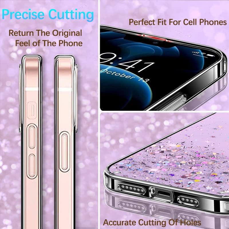 Compatible with Oneplus 11 Case Glitter Clear Green, Oneplus 11 Phone Case Silicone Transparent Soft TPU Women Girls Shockproof Protective Slim Cover (Purple)  Wousunly   