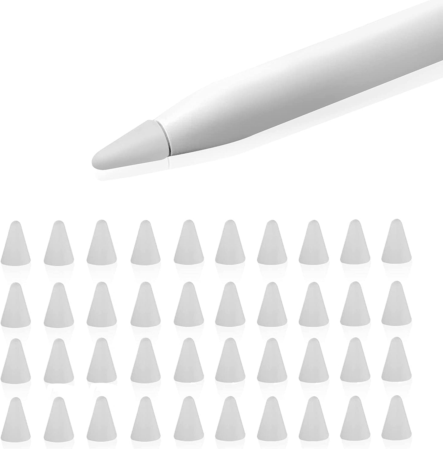 Techmatte Apple Pencil Tip Cover (8-Pack, Clear) Drawing Increased Friction Tool Compatible with Apple Pencil 1 and 2  TechMatte 40 pack  