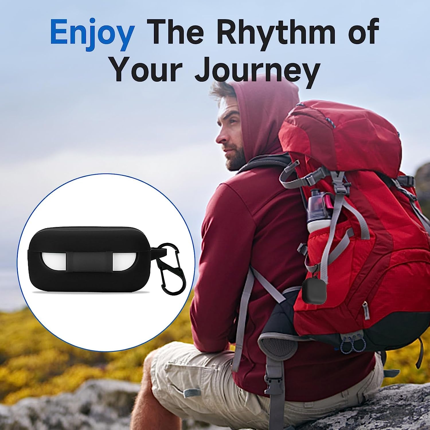 LDSXAY Compatible with Echo Buds 2023 Case Cover, Soft Silicone Shockproof Protective Case Skin for All-New Echo Buds (2023 Release) Charging Case with Carabiner, Front LED Visible (White)  LDSXAY   