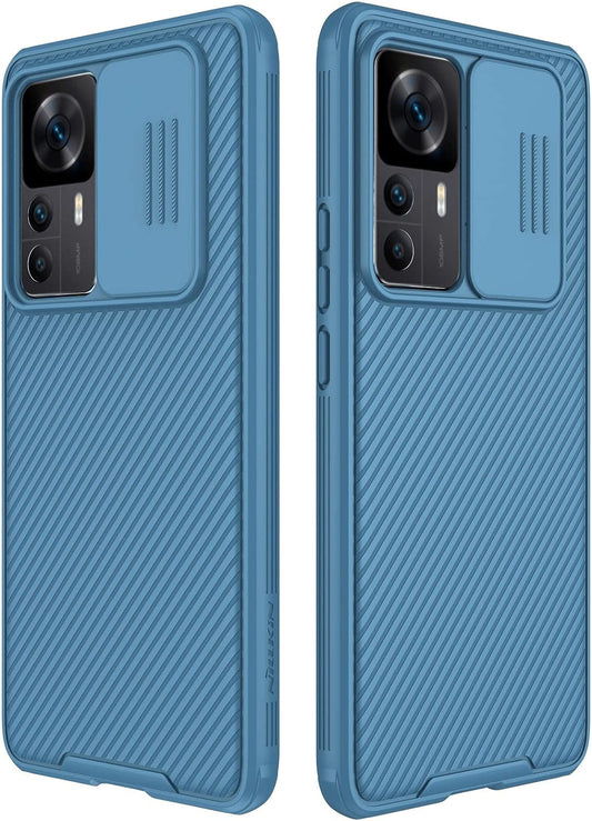 WVOZWWO for Xiaomi 12T Case Mi 12T Cover, Xiaomi 12T Phone Case with Slide Camera Protector Cover Hard PC TPU Slim Rugged Protective Phone Case for Xiaomi MI 12T/Redmi K50 Ultra (Blue)  Grand Eletronics   