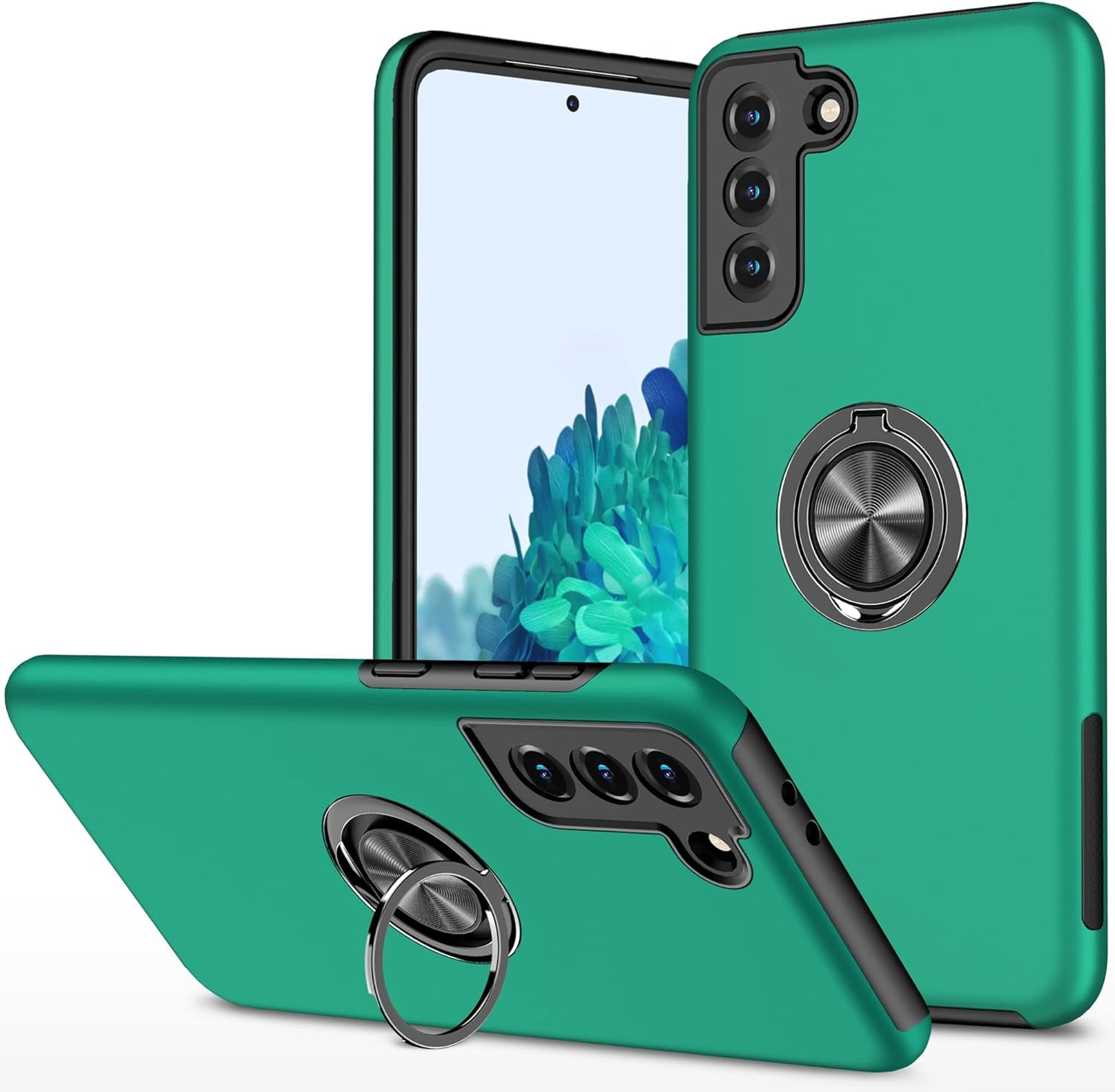 Galaxy S22 plus Case for Samsung Galaxy S22 plus Case Military Grade Shockproof Built-In Ring Holder Kickstand Car Mount Armor Heavy Duty Protective Case for Galaxy S22+ plus Phone Case (Red)  Dionsibei Dark Green  