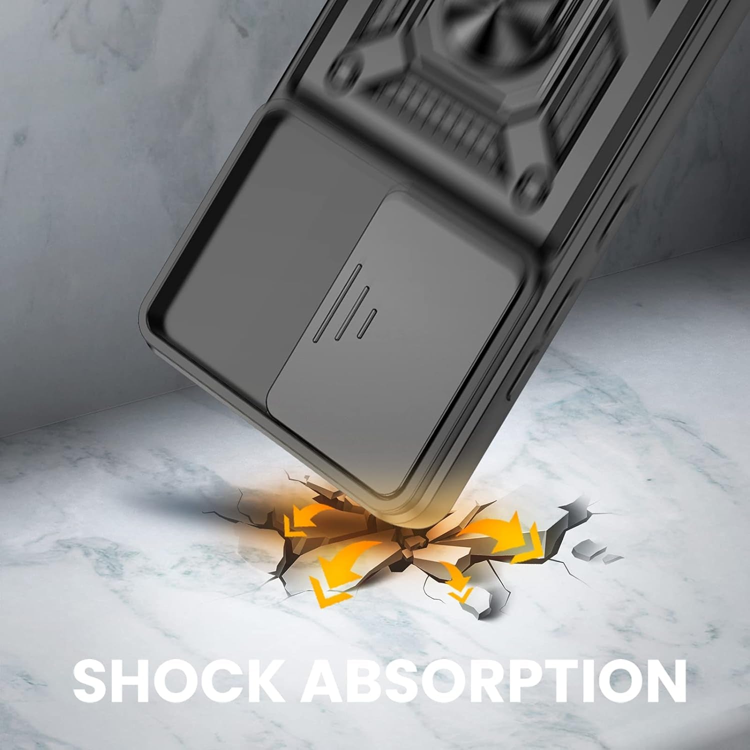 VEGO for Galaxy S21 Ultra Case with Slide Camera Cover, Built-In 360° Rotate Ring Kickstand Magnetic Cover Case for Samsung Galaxy S21 Ultra 5G 6.8 Inch - Black  VEGO   