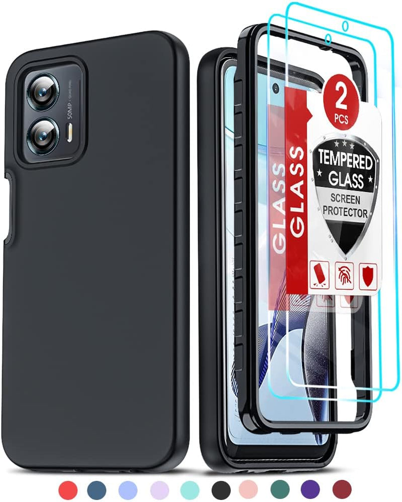 Leyi for Moto G Power 5G 2023 Case, Motorola G 5G 2023 Case with [2 X Tempered Glass Screen Protector], Full-Body Shockproof Soft Liquid Silicone Protective Phone Cover Case for G 5G 2023, Green  LeYi Black  