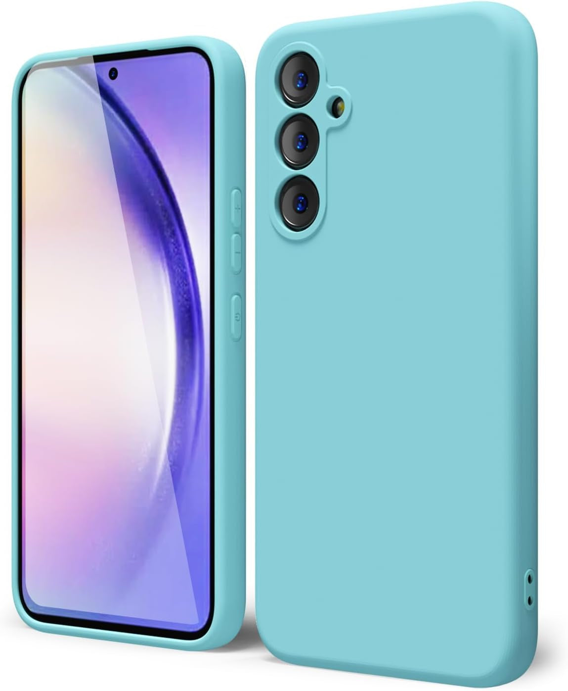 Oakxco for Samsung Galaxy A53 Phone Case Liquid Silicone, Cute Thin Slim Soft Rubber TPU Plain Smooth Gel Cover for Women Girl, Matte Solid Protective & Shockproof, Black  oakxco Aqua A54 