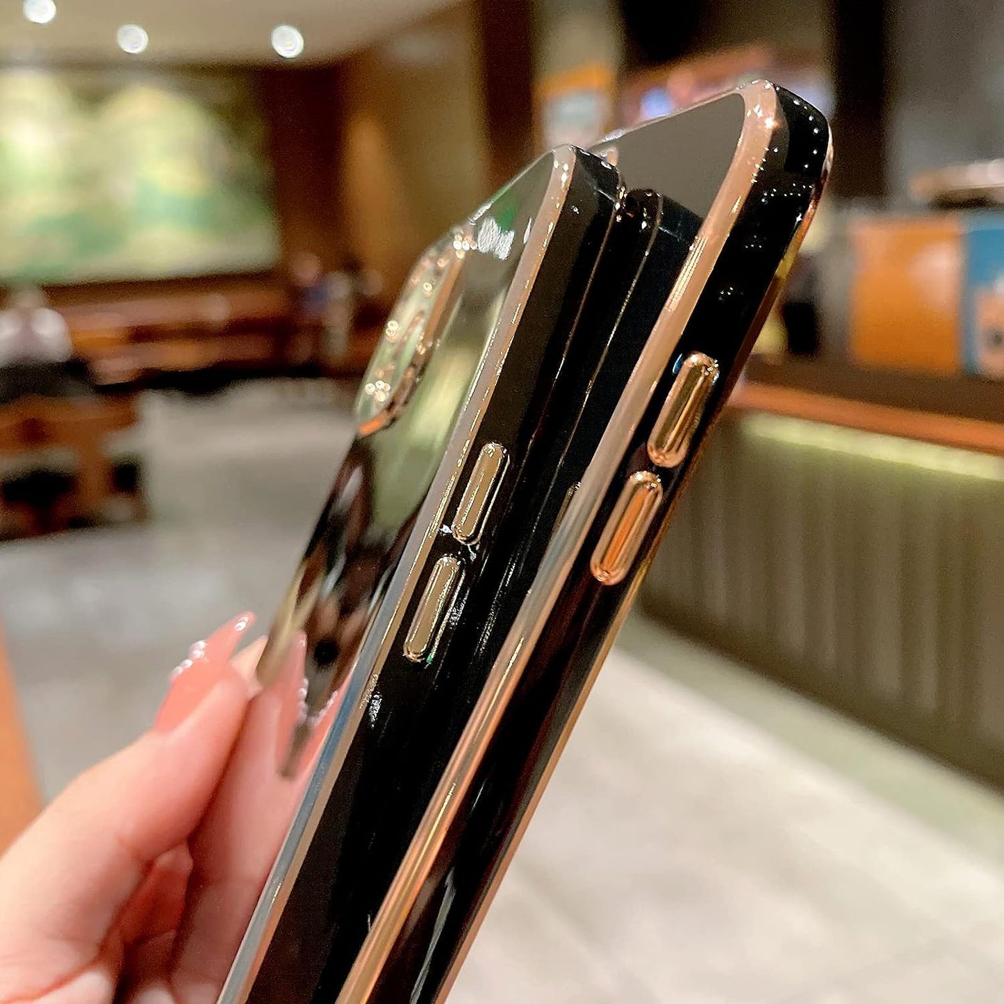 For Oneplus Nord N200 5G Case, N200 Phone Case for Women Electroplating Cute Luxury Bling Aesthetic Trendy Pretty, Full Camera Soft TPU Protection Shockproof Cover for Oneplus Nord N200 5G (Black)  KuDiNi   