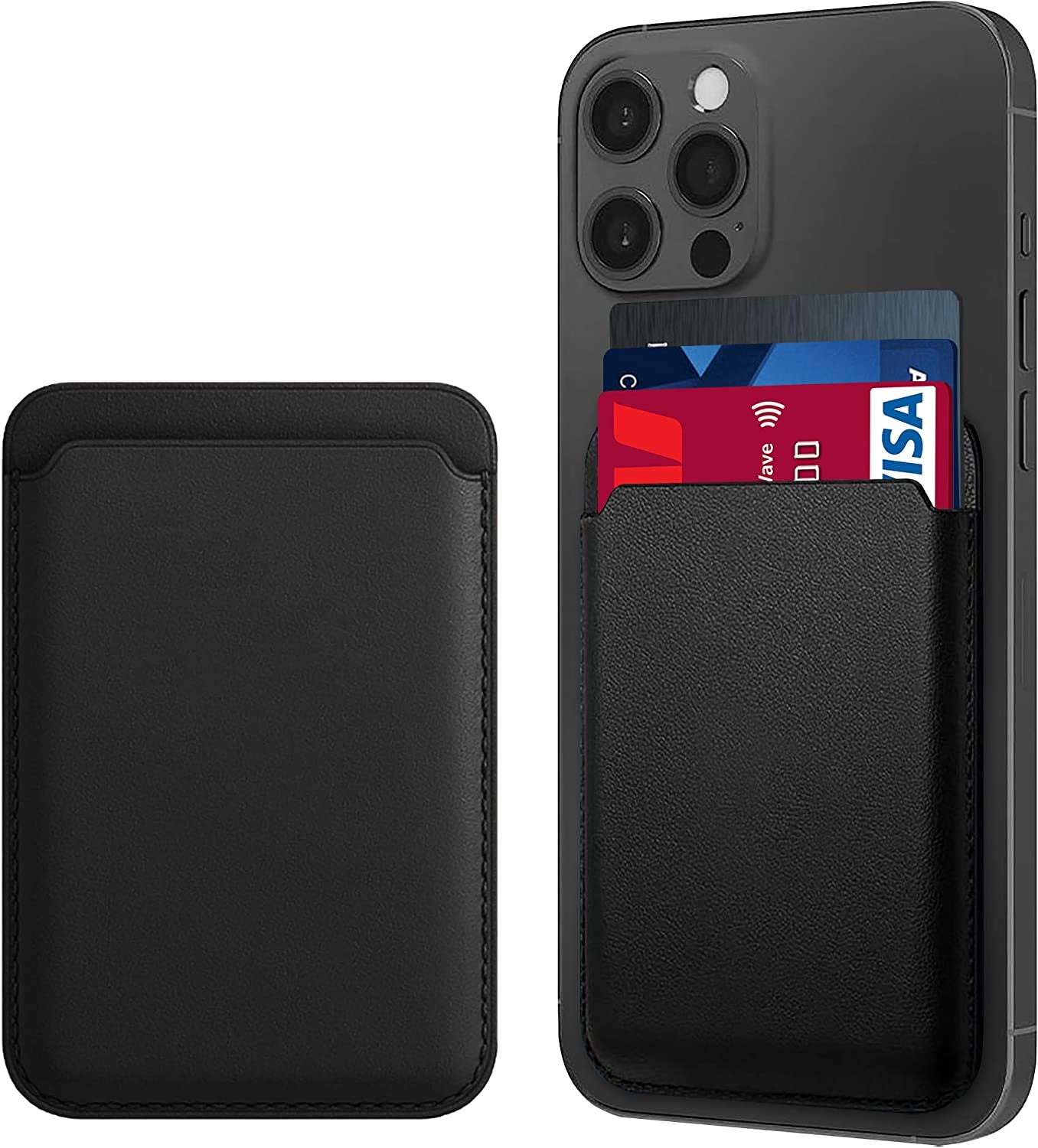 Mag Safe Wallet | Magsafe Wallet Compatible Apple Wallet & Apple Wallet Magsafe & Apple Magsafe Wallet & Magsafe Wallet Iphone 14 Pro Max, Magsafe Wallet Iphone 14 Pro | Iphone Magsafe Wallet | Black  Zanetti Leather Goods   