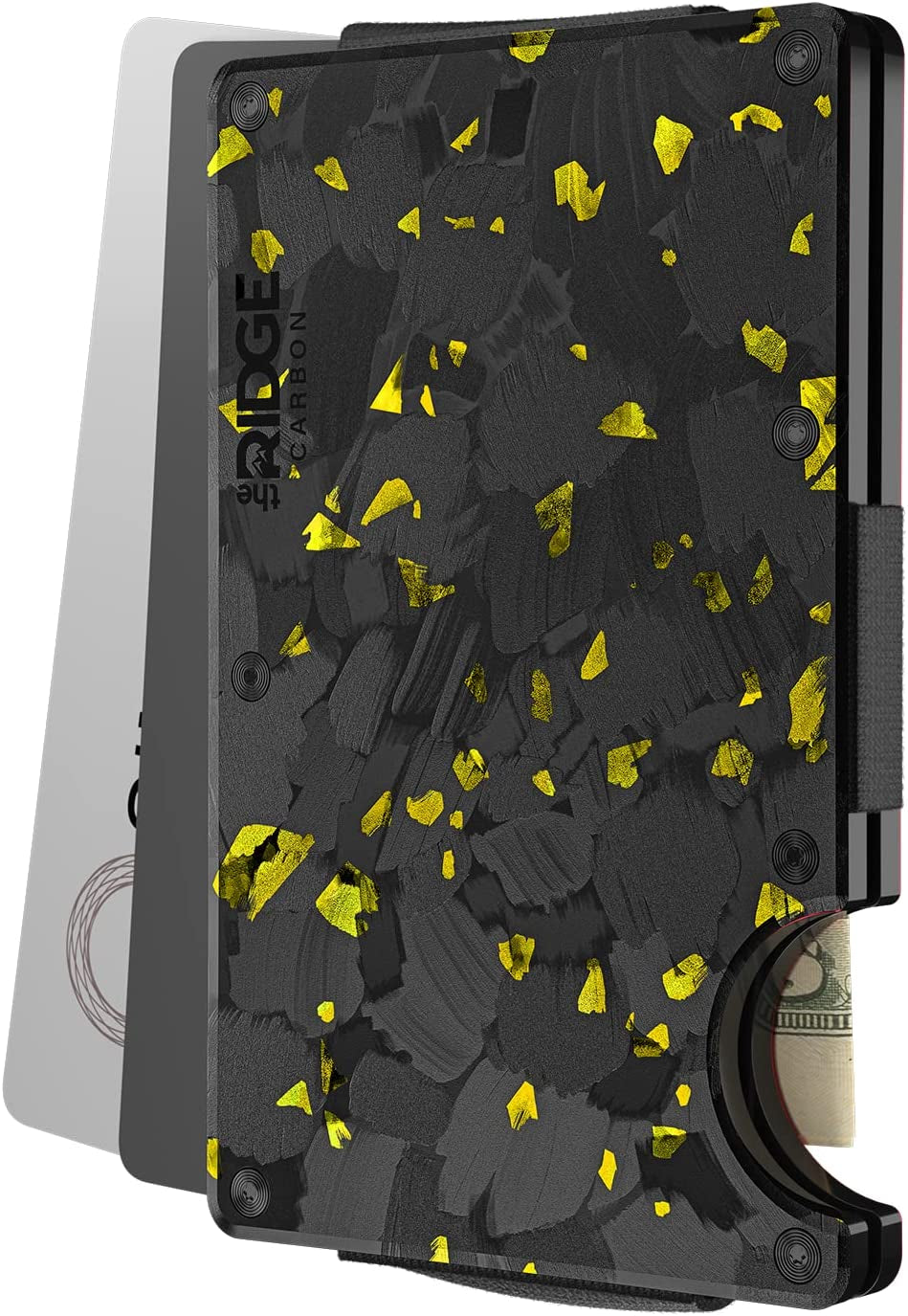 The Ridge Minimalist Slim Wallet for Men - RFID Blocking Front Pocket Credit Card Holder - Aluminum Metal Small Mens Wallets with Cash Strap (Matte Olive)  The Ridge Forged Gold  