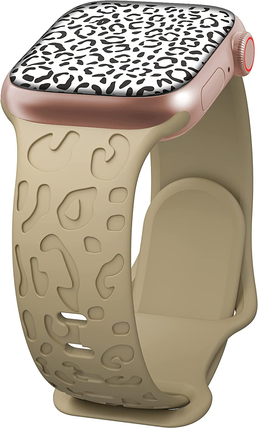 Kingofkings Leopard Engraved Band Compatible with Apple Watch Band 38Mm 41Mm 40Mm 44Mm 45Mm 49Mm 42Mm Women Men, Comfortable Cheetah Silicone Sport Bands for Iwatch Series 8 7 6 5 4 3 2 1 SE Ultra  KingofKings Stone 42mm/44mm/45mm/49mm 