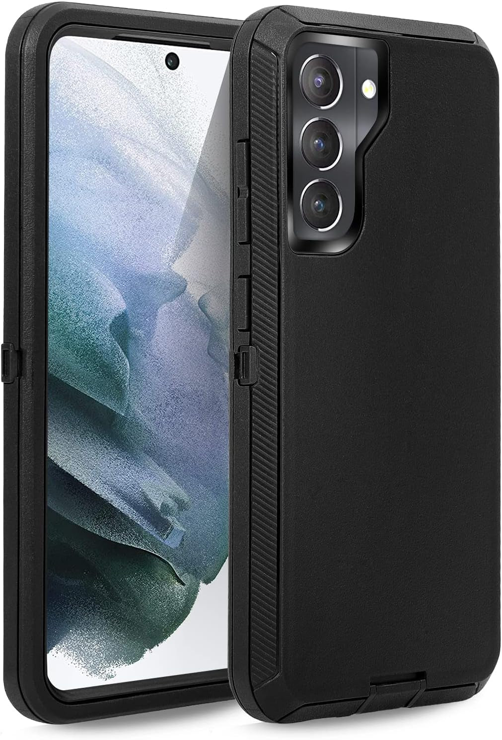 Anloes Defender Case for Samsung Galaxy S22 5G, Galaxy S22 5G Phone Case Heavy Duty Shockproof Dustproof 3 in 1 Rugged Protective Bumper Cover for S22 5G Black(Without Built-In Screen Protector)  Anloes   