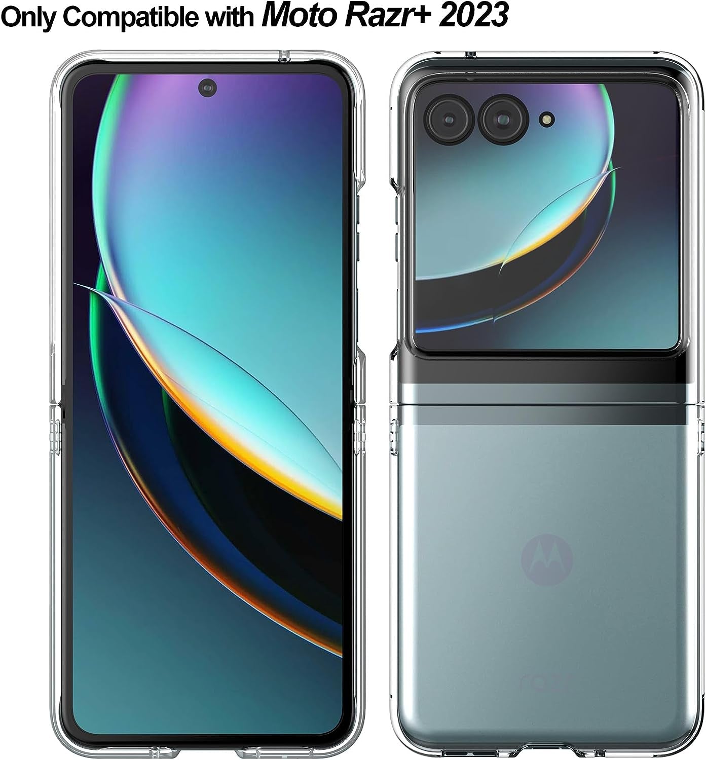 Foluu Case for Motorola Razr+ 2023, Moto Razr+ 2023 Phone Case Clear, Hard PC Back Bumper Protective Shockproof Scratch Resistant Case for Motorola Razr plus 2023 (Crystal Clear)  Foluu   