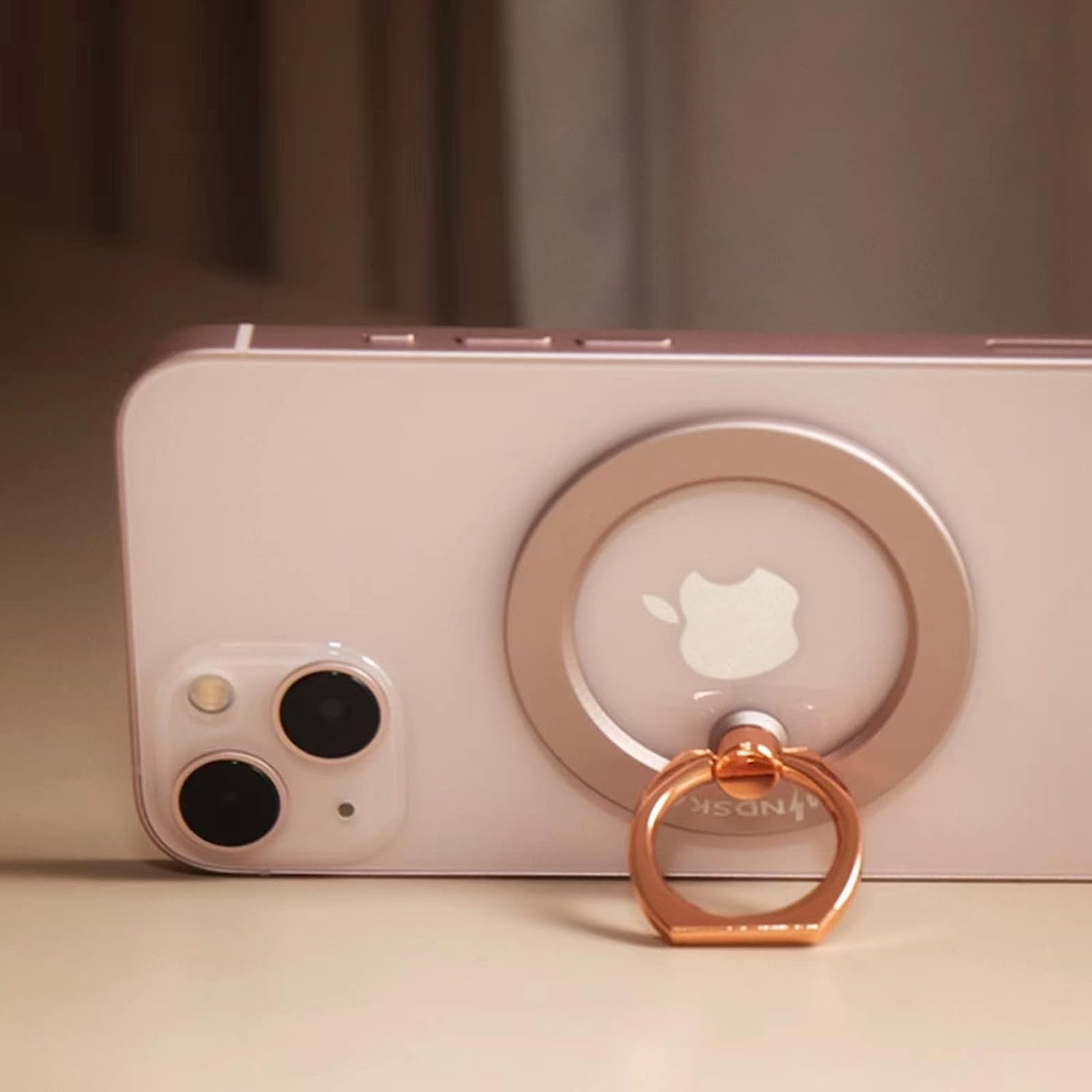 Mindsky Magnetic Phone Ring Holder for Iphone 14 13 12 Magsafe Accessories Adjustable Finger Phone Ring Grip【Removable When Wireless Charging】  Mindsky Pink  