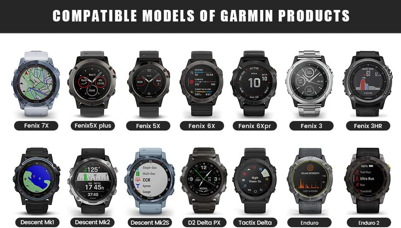 ANCOOL Fenix 7X/6X/5X Band, 26Mm Easy Fit Nylon Straps Compatible for Garmin Fenix 3/5X Plus/6X Pro/Tactix Delta/Enduro 2 Bands（Yellow/White）  ANCOOL   