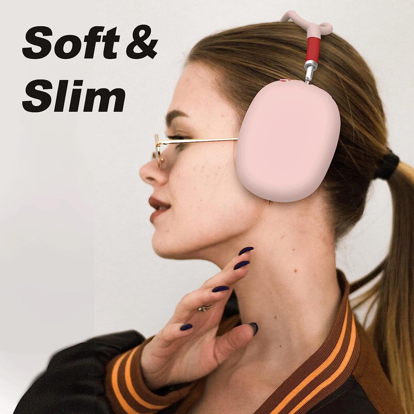 Vsagier Silicone Case for Airpods Max Headphones, Scratch-Resistant Earcup Caps and Headband Cover for Airpods Max, Airpods Max Accessory Skin Case,(Light Pink)  Vsagier   