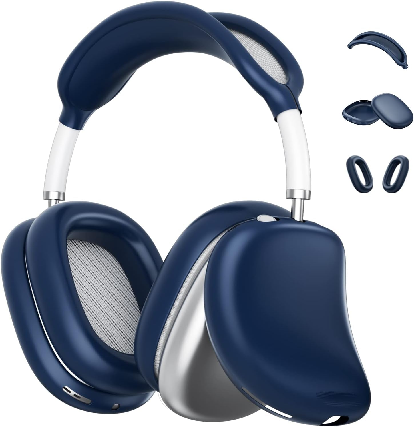 Case Cover for Airpods Max, Soft Silicone Case Cover Kit for Airpod Max Ear Pad/Ear Cups/Headband, Anti-Scratch Protective Accessories for Apple Airpods Max Headphones (Green)  Xyuer Blue  