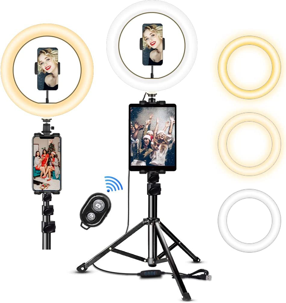 10.2 Inch Ring Light with Stand, SAVEYOUR Selfie LED Ring Light with Tripod & Cell Phone Holder & Pad Holder for Live Stream/Makeup/Photography/Video Compatible with Ipad Iphone Android  saveyour   