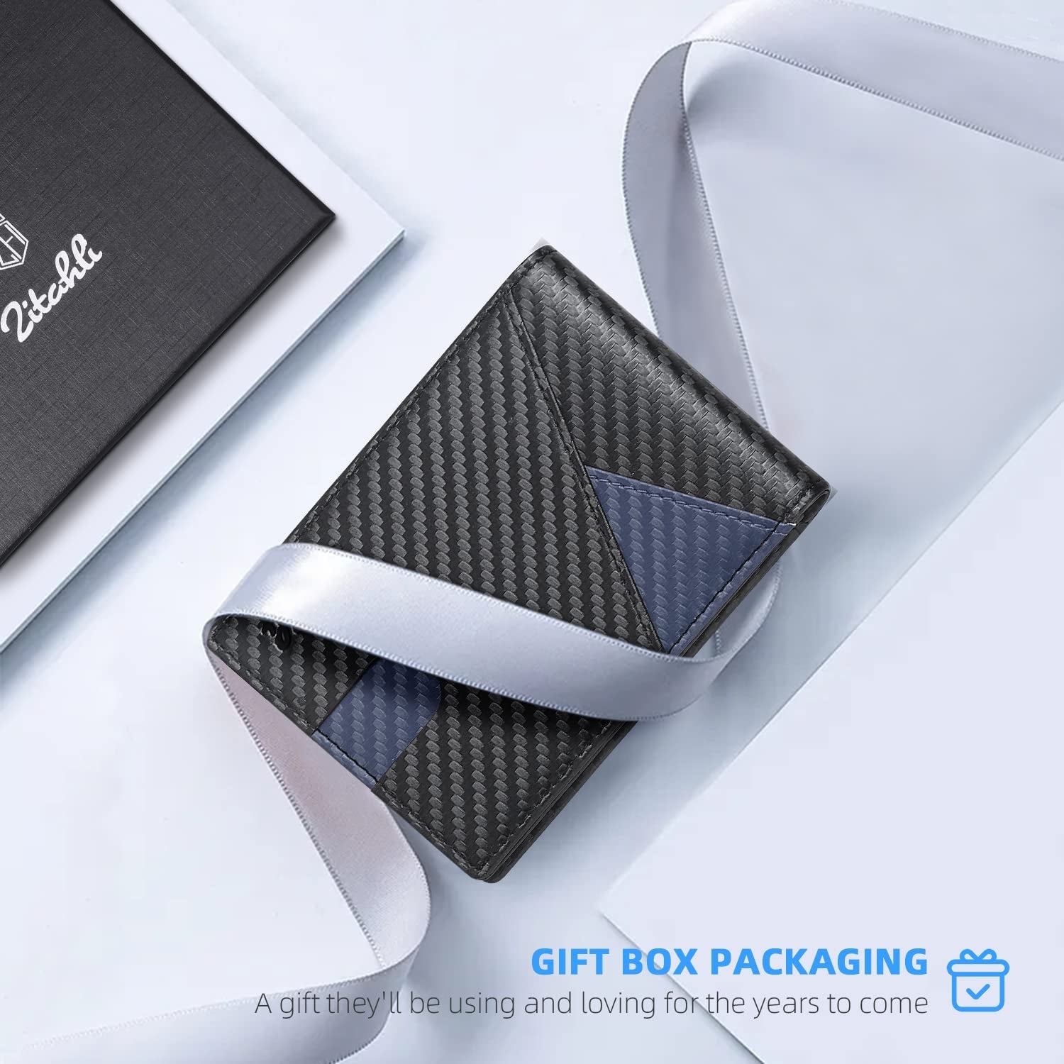 Zitahli Wallet for Men - with Money Clip Slim Leather Slots Credit Card Holder RFID Blocking Bifold Minimalist Wallets with Gift Box  Zitahli   