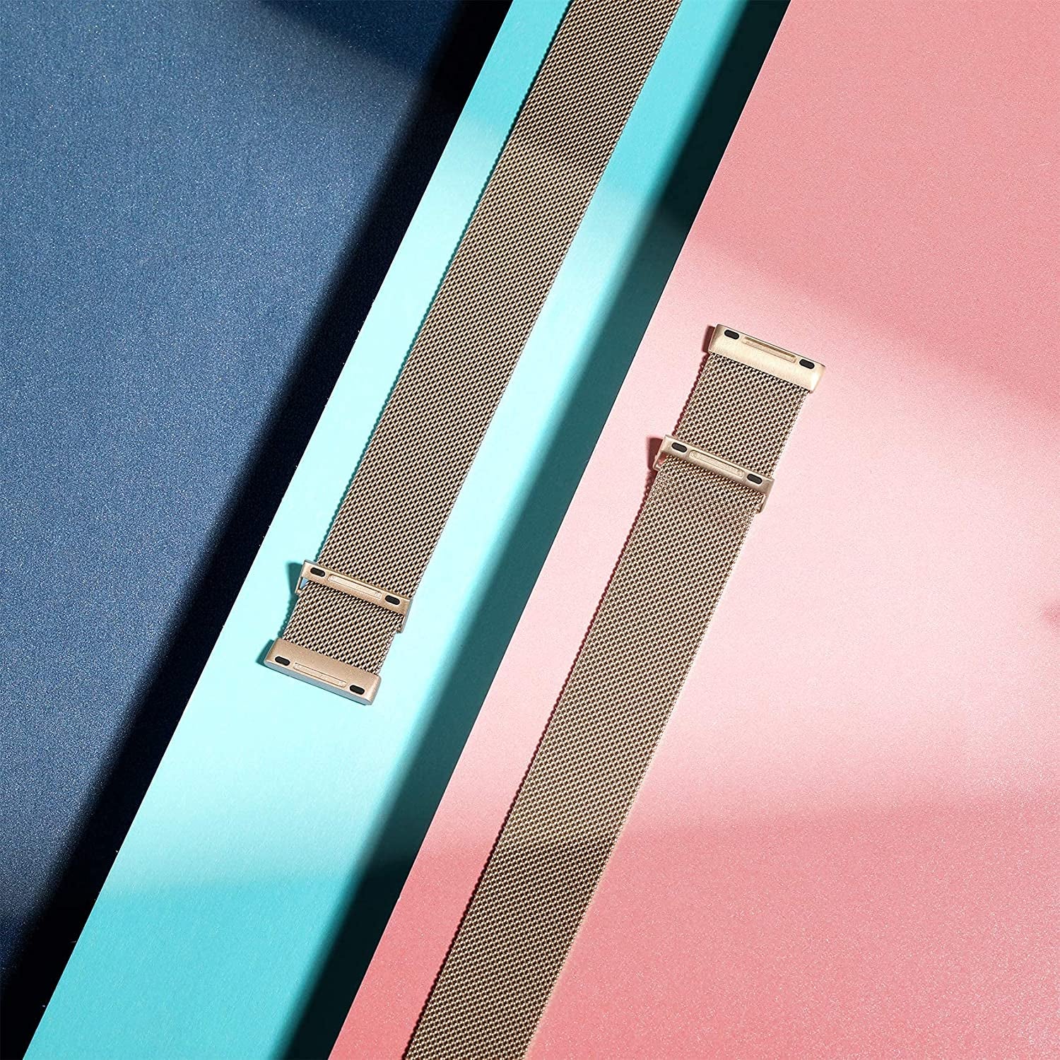 ZWGKKYGYH Bands Compatible with Fitbit Sense Versa 3 Versa 4 and Sense 2 Smartwatch Women Men, Stainless Steel Metal Mesh Magnetic Band Replacement for Sense/Sense 2/Versa 3/Versa 4, Small Champagne  ZWGKKYGYH   