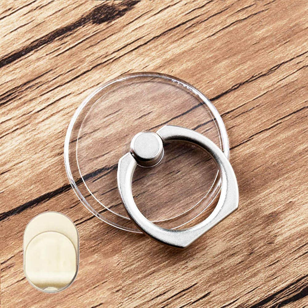 ZOSTLAND 1PC Transparent Clear Phone Ring,Universal 360°Adjustable Phone Case Finger Grip Stand Holder Desk Stent Mount Car Hook Compatible with Iphone 13 12 11 XS MAX X plus Ipad Samsung (Round)  ZOEAST   