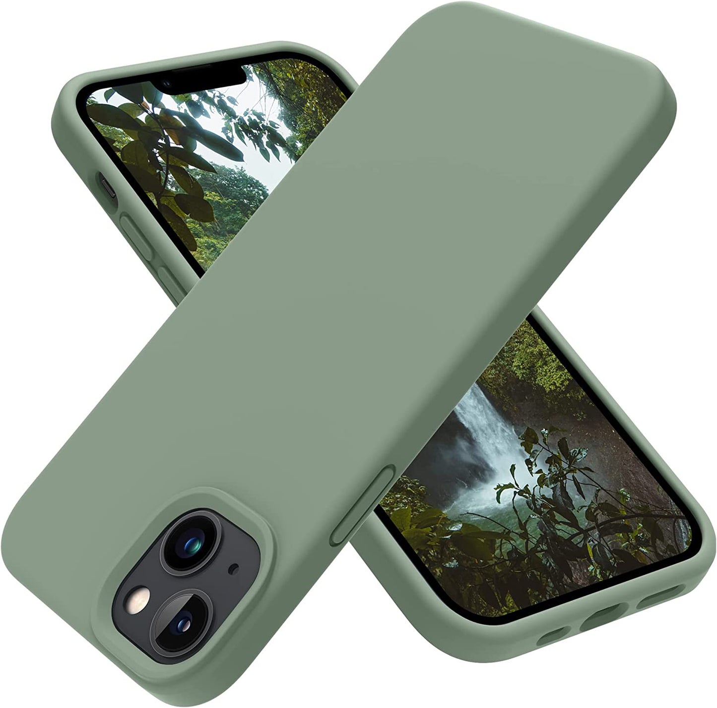 OTOFLY Designed for Iphone 14 Case, Silicone Shockproof Slim Thin Phone Case for Iphone 14 6.1 Inch (Pine Green)  OTOFLY Direct Calke Green  