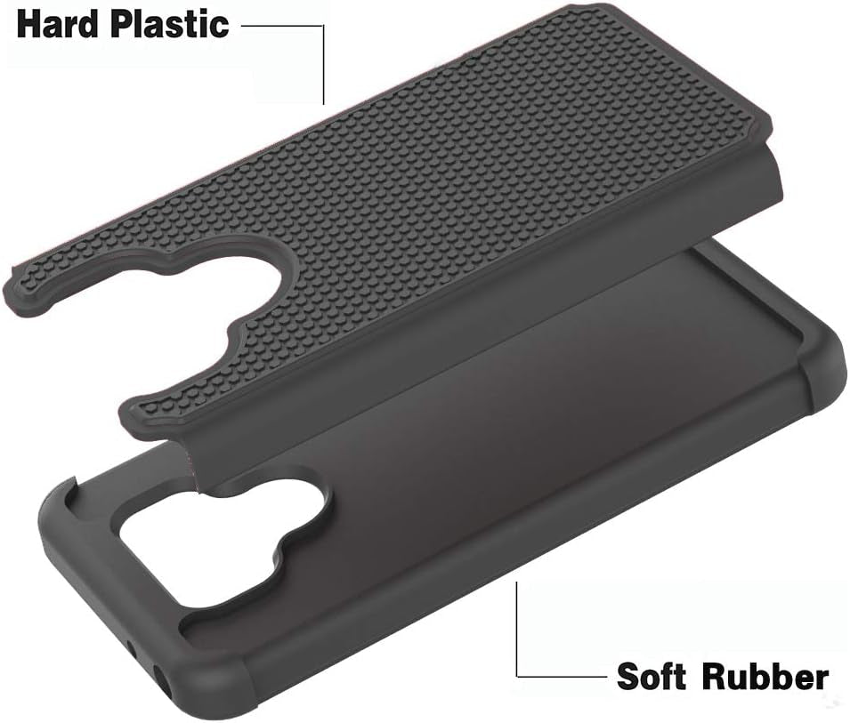 Phone Case for LG G6 with Tempered Glass Screen Protector Cover and Cell Accessories Slim Hard Hybrid Rugged Heavy Duty Silicone LGG6 Thinq LG6 Thin Q G 6 plus G6+ 6G VS988 H872 Cases Women Men Black  NSS   