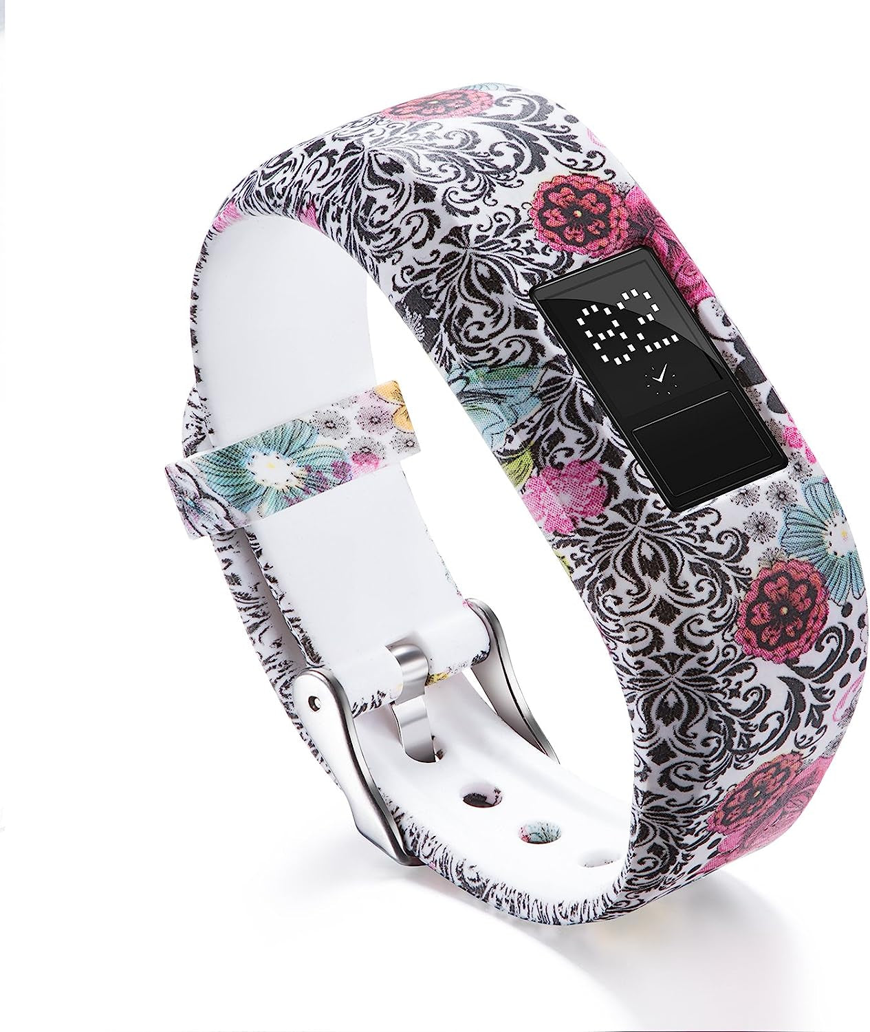 GTHY Compatible with Garmin Vivofit JR/JR 2/Vivofit 3 Bands Repacement,For Kids Boys Girls,Soft Silicone Pattern Adjustable Straps,Wristbands,Watch Band,With Secure Metal Clasp,Lagre&Small  GTHY A Small 