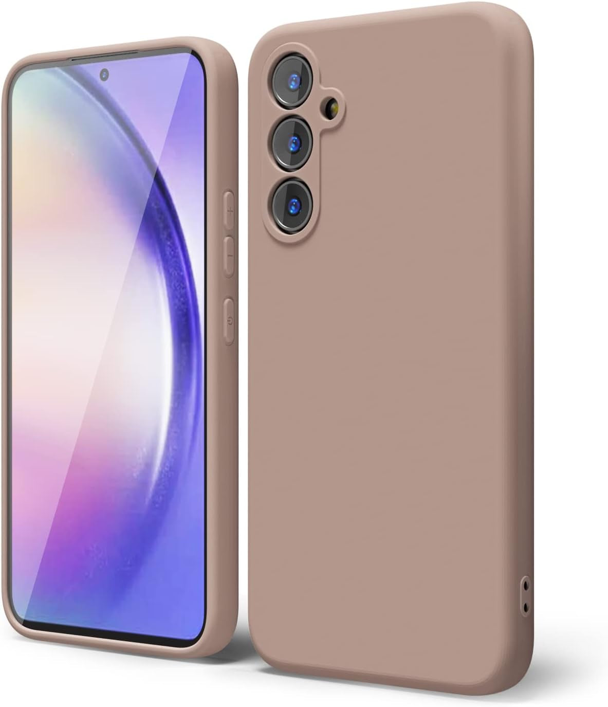 Oakxco for Samsung Galaxy A53 Phone Case Liquid Silicone, Cute Thin Slim Soft Rubber TPU Plain Smooth Gel Cover for Women Girl, Matte Solid Protective & Shockproof, Black  oakxco Brown A54 