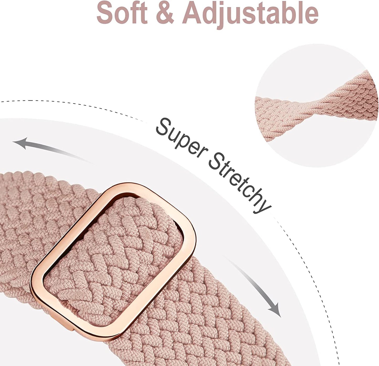 Braided Solo Loop Compatible with Apple Watch Band 38Mm 40Mm 41Mm 42Mm 44Mm 45Mm 49Mm, Women Men Nylon Stretchy Bands Adjustable Elastic Sport Straps for Iwatch Ultra Series 8 7 6 5 4 3 2 1 SE, 5 Pack  Butifacion   