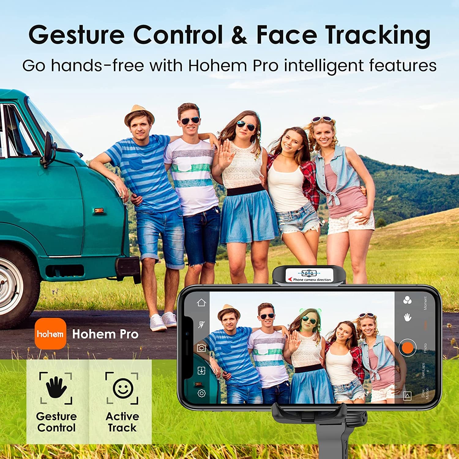 Gimbal Stabilizer for Smartphone, 3-Axis Phone Stabilizer with Tripod, Foldable Phone Gimbal for Android and Iphone 14 PRO MAX, Stabilizer for Video Recording with 600° Auto Rotation - Hohem Isteady X  hohem Technology Co., LTD.   