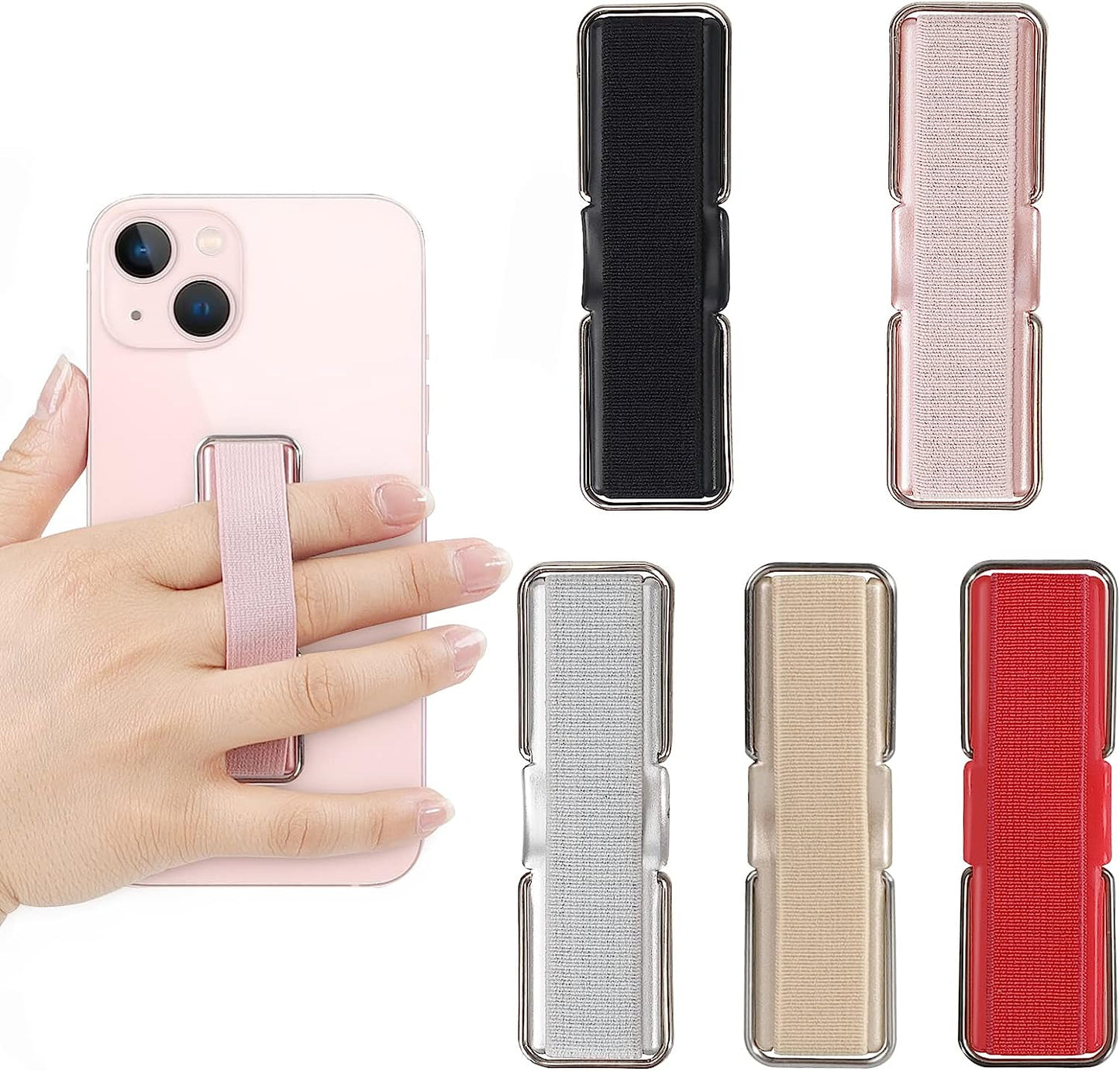 Phone Strap, CISID 4 Pcs Phone Finger Holder Back of Phone Grip with Stand Suitable for Iphone Samsung and Most Smartphones(Black Black Silver Rose Gold 4PCS)  GZ LW Shanshui PIJU Black,Silver,Rose Gold,Gold,Red  