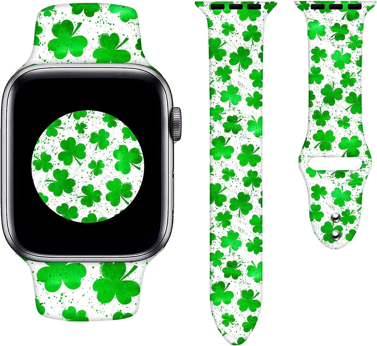 Watch Bands Compatible Apple Watch for Women Men, Adjustable Smart Watch Band Soft Silicone Wristbands Replacment Strap for Watch Series 7 6 5 4 3 2 1  KASDBY St. Patrick's Day 5 38mm/40mm/41mm 