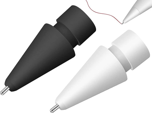 MEKO 2 Pack Upgraded 0.72Mm Fine Ponit Precise Replacement Tips for Apple Pencil 1St/2Nd Generation & Logitech Crayon, Wear-Resisting Pen Nibs for Ipad Pro/Air/Mini Pencil - Black/White  MEKO   