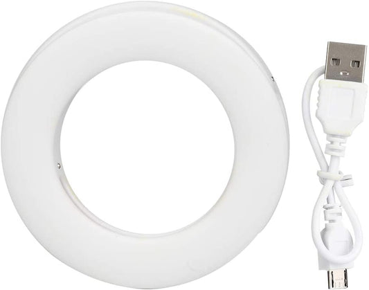 Selfie Light XJ-19 Portable Rechargeable 40 LED Camera Selfie Ring Fill Light 3200K-6500K for Mobile Phone Makeup Live Concert  Akozon   