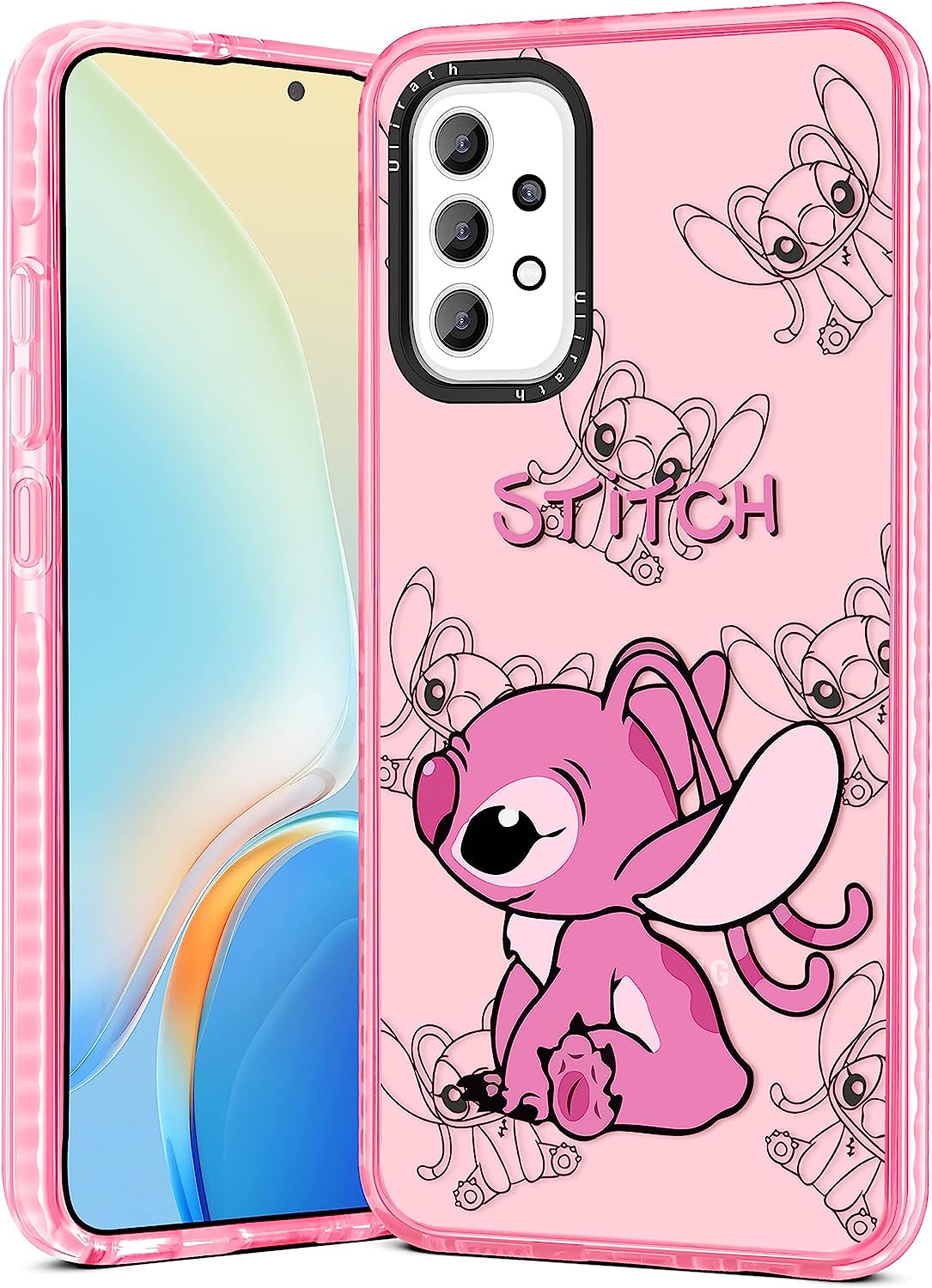 Ulirath for Samsung Galaxy A53 5G 6.5" Case Cartoon Straw Hat Character Designer Pattern Cover Cool Funny Fashion for Girly Girls Kids Boys Bumper Soft Protective Phone Cases for A53 5G  Ulirath For Samsung Galaxy A53-Pink Kiss Stih  