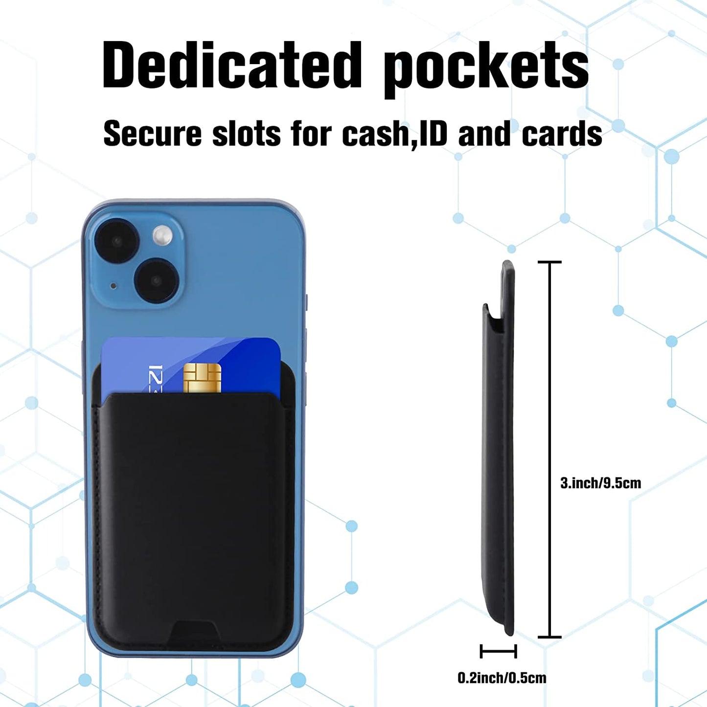 Mornex Magnetic Wallet with Magsafe Designed for Iphone 13 and Iphone 12 Series, Leather Magnetic Card Holder of Back Compatible with Iphone, Black  Mornex   