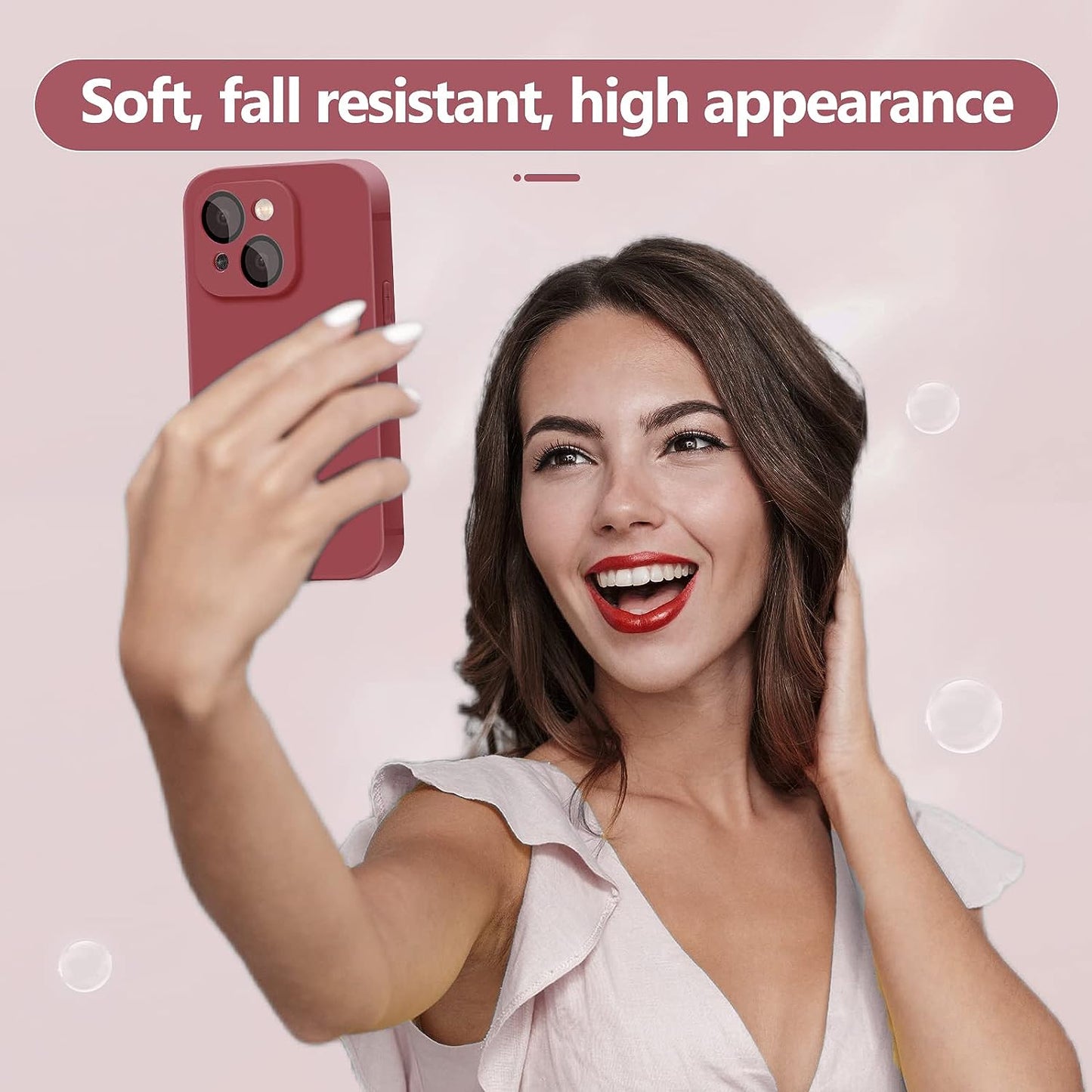 YZR Silicone Case Compatible with Iphone 13 Case (6.1 Inch 2021), with Camera Protection, Liquid Silicone Phone Case (Hawthorn Red)  YZR   