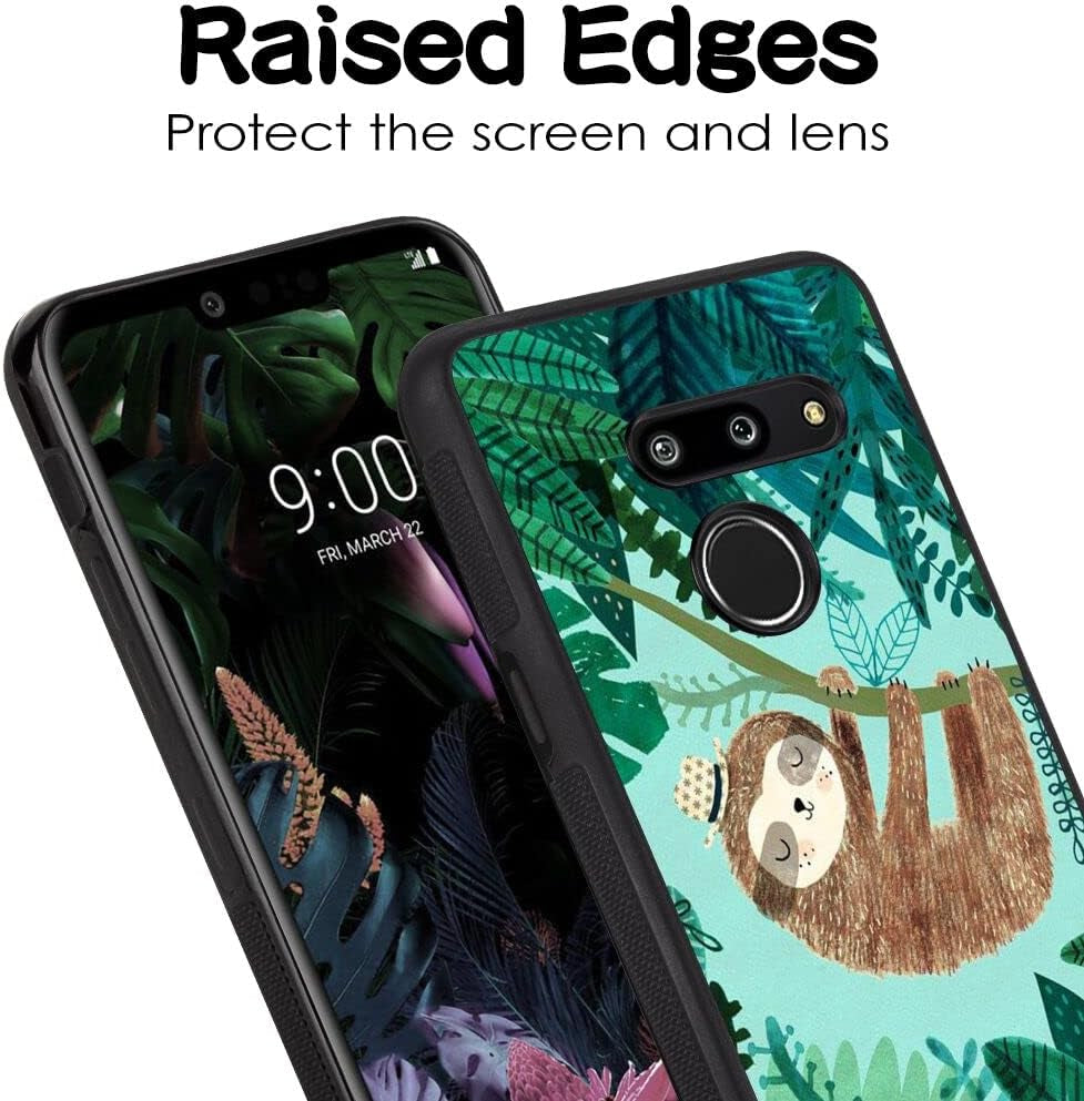 SANTUO LIWEILE Phone Case for LG G8 Thinq with Cute Sloth Style Black Textured Frame Shockproof TPU Anti-Slip Smartphone Protective Case  LIWEILE   