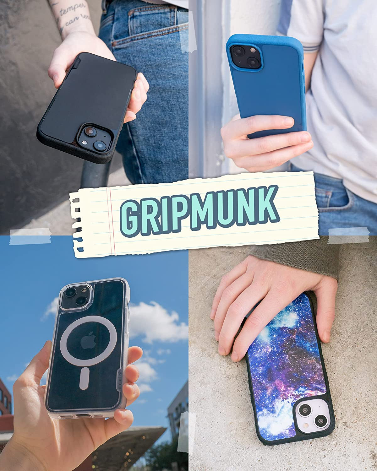 Smartish Iphone 14 Slim Case - Gripmunk Compatible with Magsafe [Lightweight + Protective] Thin Grip Cover with Microfiber Lining - Spaced Out  Smartish   