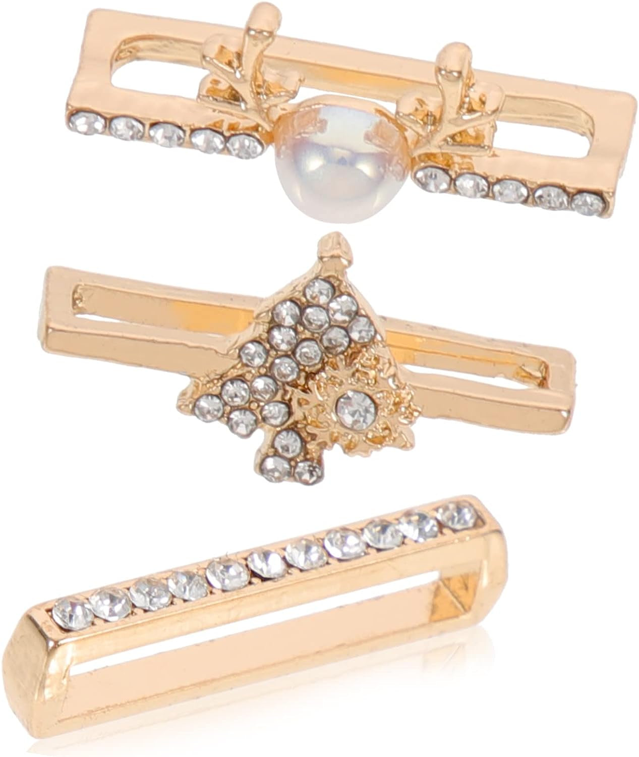 Mikikit 12 Pcs Compatible Loops Themed Anti-Slip Rhinestones Exquisite Decorations Charms Delicate Ornament with Watch Decors Design Smartwatch Accessories Band Christmas Golden Strap  Mikikit Golden 3.5x0.1x0.5cm 