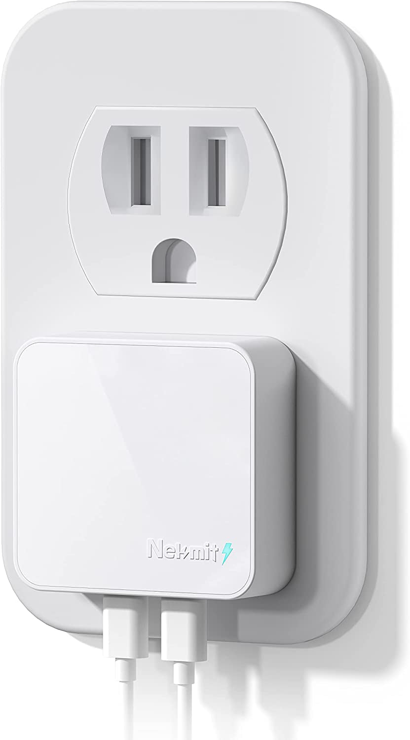 Nekmit USB C Charger, Thin Flat 30W Dual Port Fast Wall Charger with 18W Power Delivery PD 3.0 and 12W USB Port for Iphone 14/14 Pro/14 Pro Max, Galaxy, Pixel, Ipad Pro, Airpods Pro and More  Nekmit Compact White 40W 