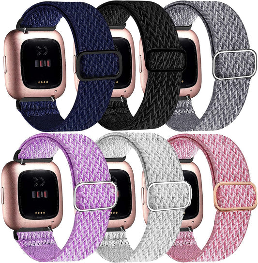 Stretchy Bands Compatible with Fitbit Versa 2 Bands for Women Men, Adjustable Elastic Replacement Wristband for Fitbit Versa 2 / Fitbit Versa/Fitbit Versa Lite/Fitbit Versa SE  Yibcaiic   