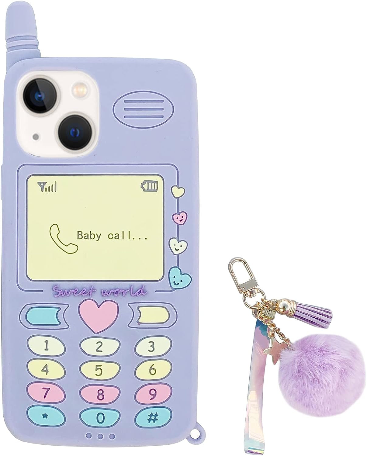 YAKVOOK Kawaii Phone Cases for Iphone 12/12 Pro,Cute Cartoon Cookies Bear Phone Case with Bubble Tea Phone Case 3D Iphone 12/12 Pro Case Soft Silicone Shockproof Cover for Women Girls  Yatchen Retro Phone Purple Iphone X/Xs 