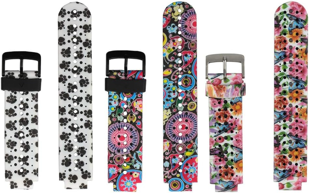 Replacement for Garmin Forerunner 235 / Garmin Approach S20 S5 S6 Watch Band Accessory, Adjustable Silicone Solid&Pattern Strap Wristband for Forerunner 220/230/620/630/735Xt/235Lite…  kiugi Pack-Solid-Style  