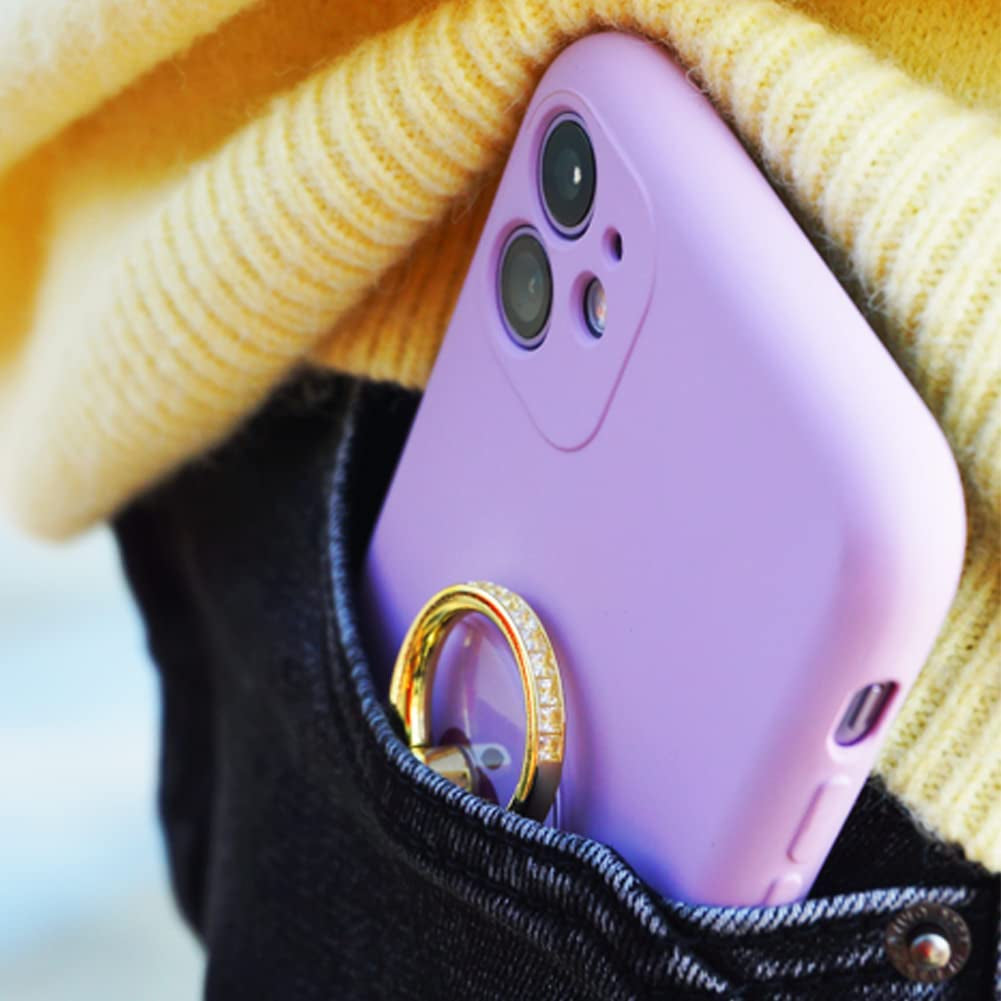 Transparent Phone Ring Holder 2 Pcs, Jsoerpay Clear Cell Phone Ring Holder with Diamond, Finger Grip 360°Rotation Compatible with Most of the Phones, Tablet and Case (Silver)  Jsoerpay   