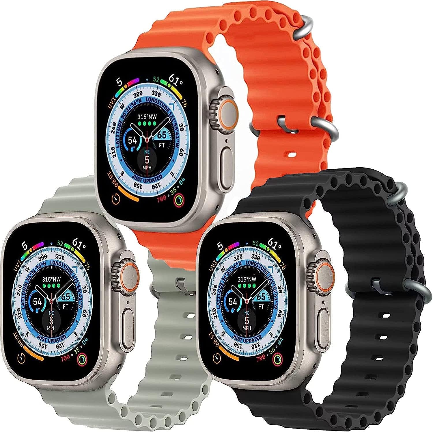 Ocean Band Compatible for Apple Watch Band Adjustable Sports Strap for Apple Watch Series Ultra/8/7/6/5/4/3/2/1/Se Compatible with 42Mm 44Mm 45Mm 49Mm Case Size  Lushan   